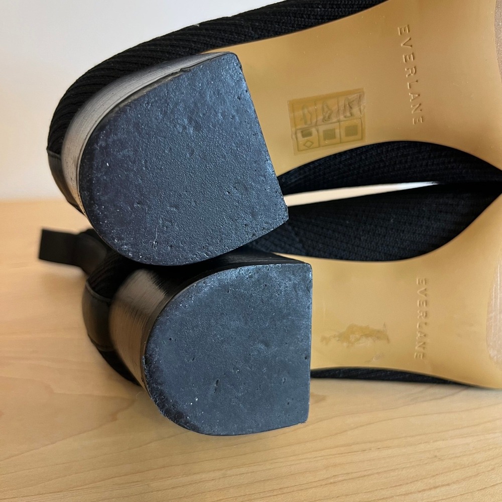 Everlane Black Glove Boot Block Heel Ankle Boots Square Toe Size 9.5 - Picture 15 of 15